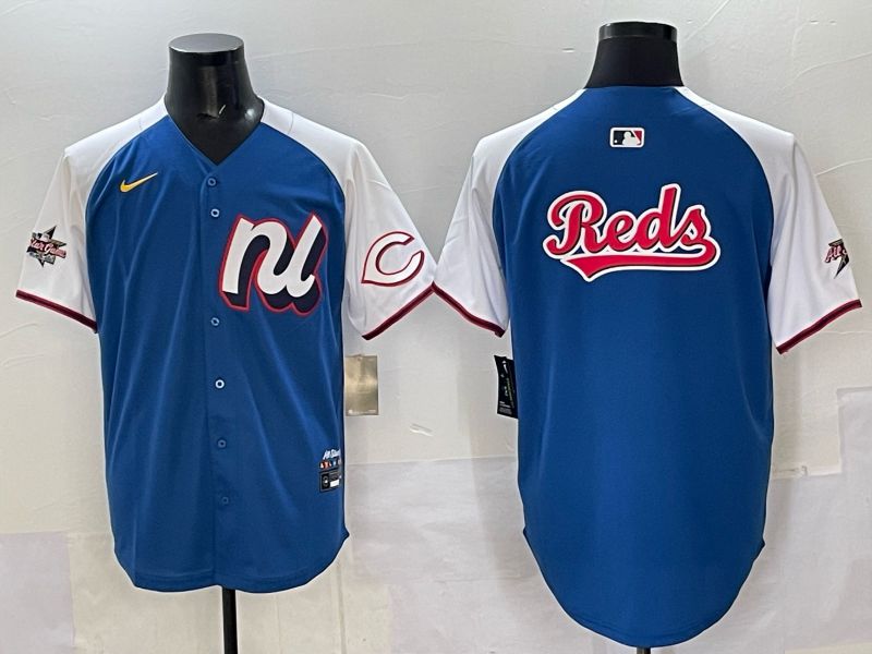 Men Cincinnati Reds Blank Blue white All star 2025 Nike MLB Jersey style 02->miami marlins->MLB Jersey